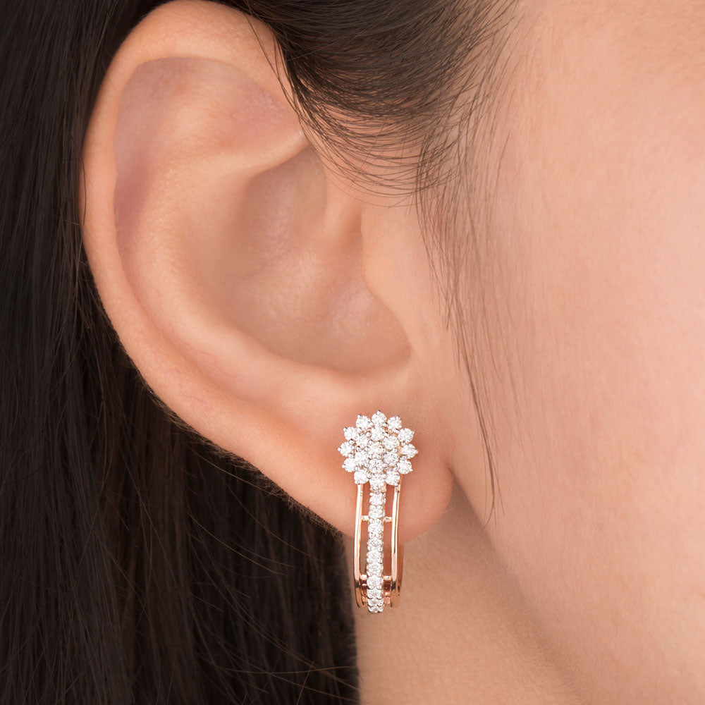 14K Rose Gold Diamond Earrings - 0.717ct VVS-VS-EF