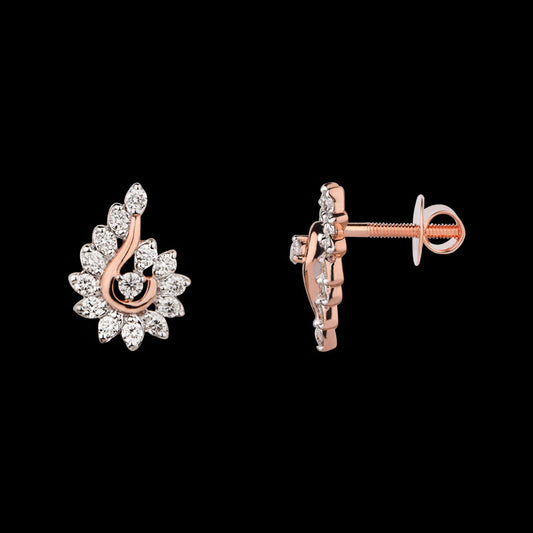 18K Rose Gold Diamond Earrings - 0.371ct VVS-VS-HI
