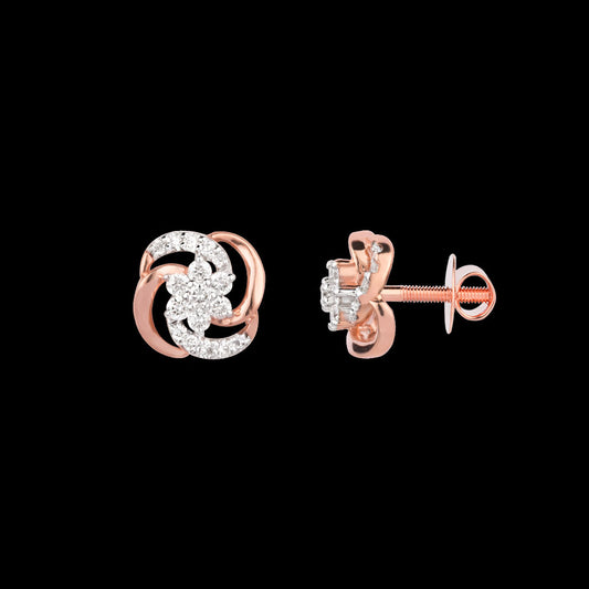 18K Rose Gold Diamond Earrings - 0.471ct VVS-VS-HI