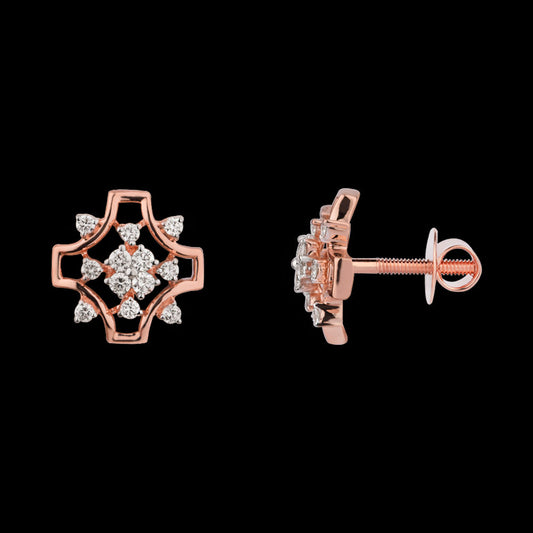 18K Rose Gold Diamond Earrings - 0.532ct VVS-VS-IJ
