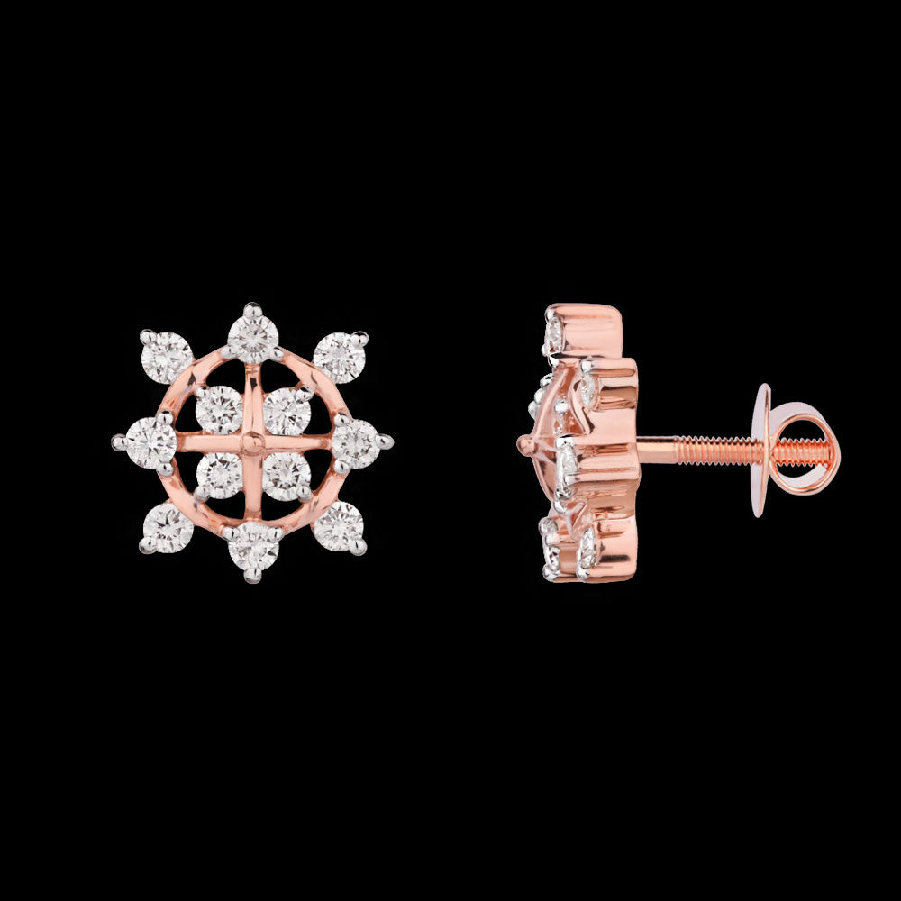 18K Rose Gold Diamond Earrings - 0.588ct VVS-VS-IJ