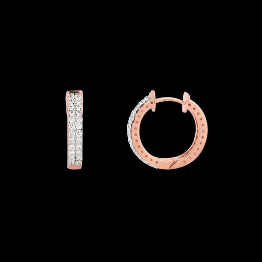 18K Rose Gold Diamond Earrings - 0.702ct VS-SI-EF