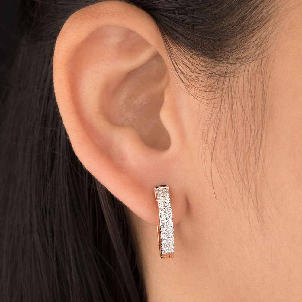 18K Rose Gold Diamond Earrings - 0.702ct VS-SI-EF