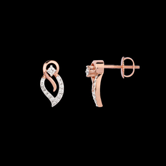 18K Rose Gold Diamond Earrings - 0.342ct VVS-VS-HI