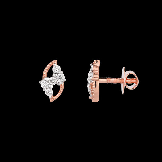 18K Rose Gold Diamond Earrings - 0.181ct VS-SI-EF