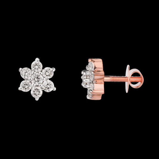 18K Rose Gold Diamond Earrings - 0.259ct VVS-VS-HI