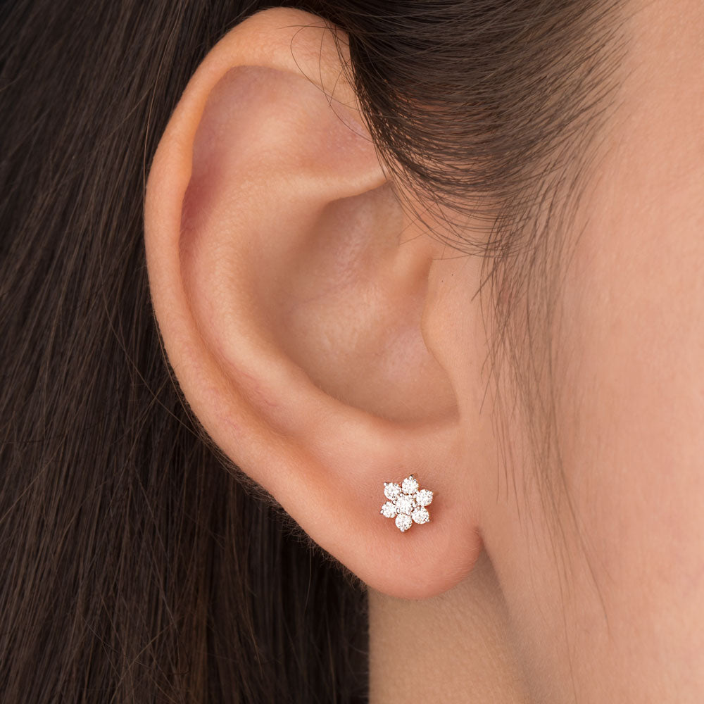 18K Rose Gold Diamond Earrings - 0.259ct VVS-VS-HI