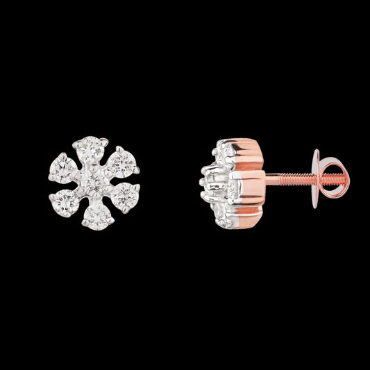 18K Rose Gold Diamond Earrings - 0.144ct VVS-VS-EF