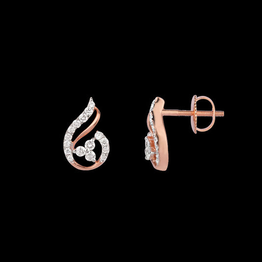 18K Rose Gold Diamond Earrings - 0.417ct VS-SI-EF