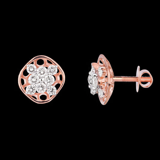 18K Rose Gold Diamond Earrings - 0.63ct VVS-VS-GH