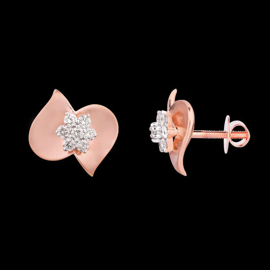 18K Rose Gold Diamond Earrings - 0.244ct VS-SI-HI