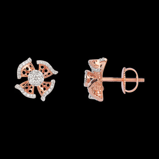18K Rose Gold Diamond Earrings - 0.789ct VVS-VS-GH