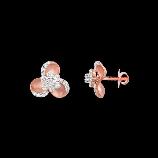 18K Rose Gold Diamond Earrings - 0.721ct VVS-VS-HI