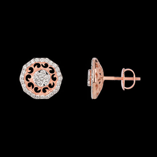 18K Rose Gold Diamond Earrings - 0.824ct VS-SI-GH