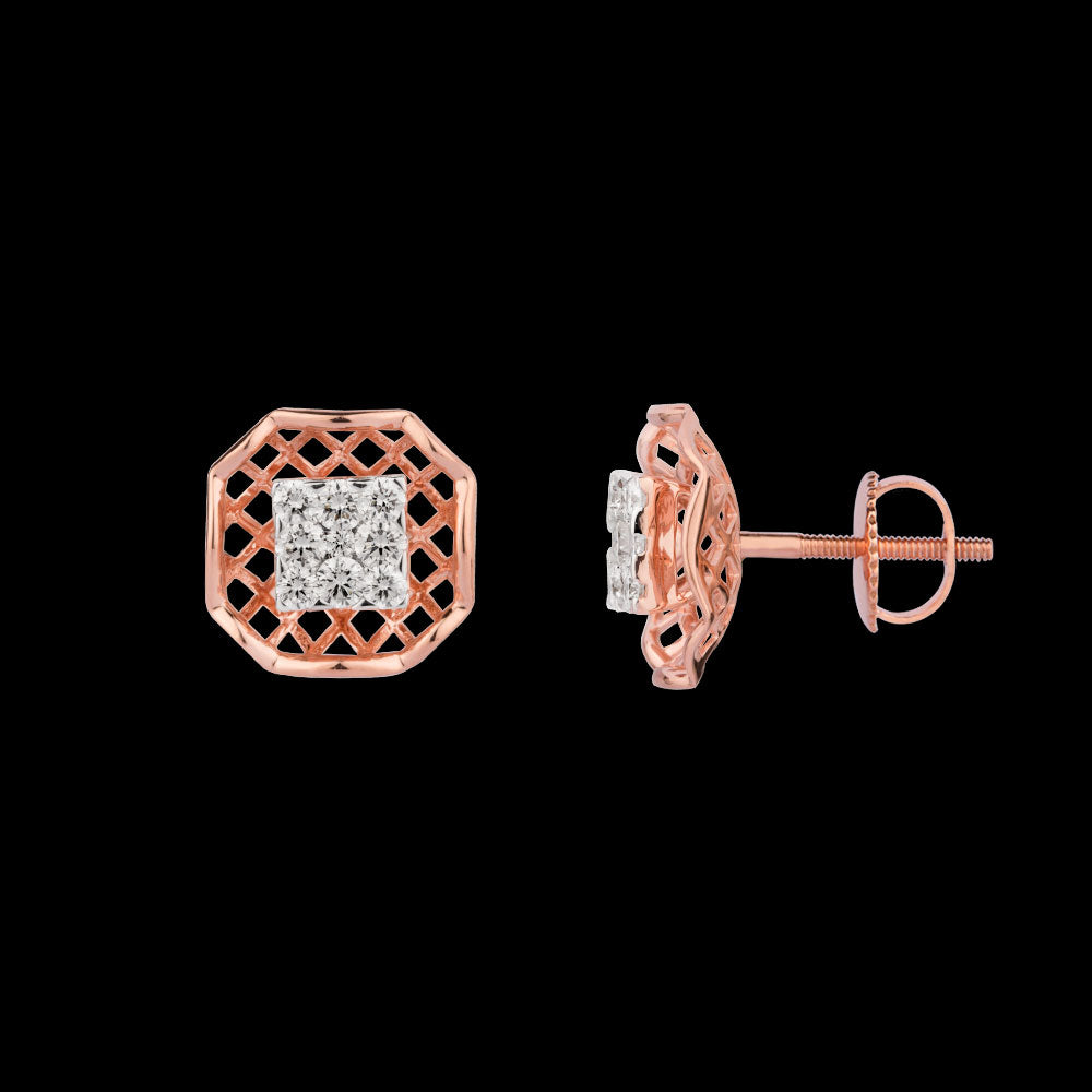 18K Rose Gold Diamond Earrings - 0.755ct VVS-VS-HI