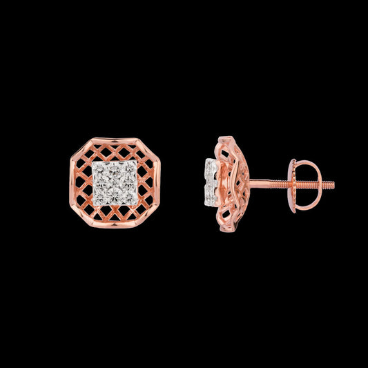 18K Rose Gold Diamond Earrings - 0.755ct VVS-VS-HI