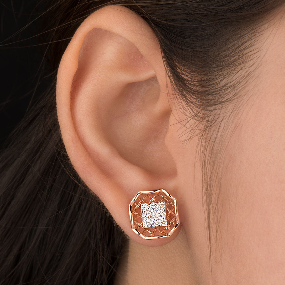 18K Rose Gold Diamond Earrings - 0.755ct VVS-VS-HI
