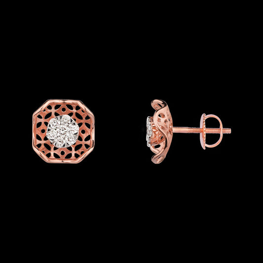 18K Rose Gold Diamond Earrings - 0.581ct VVS-VS-GH