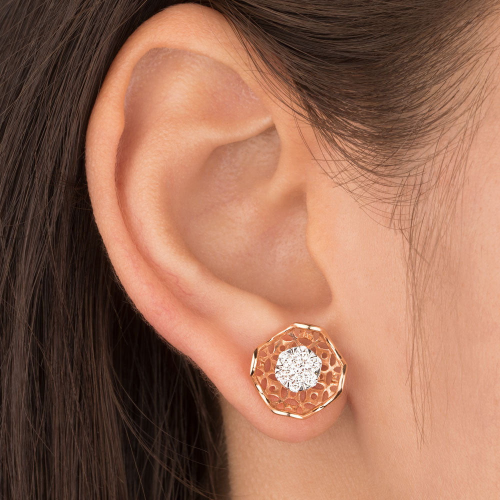 18K Rose Gold Diamond Earrings - 0.581ct VVS-VS-GH