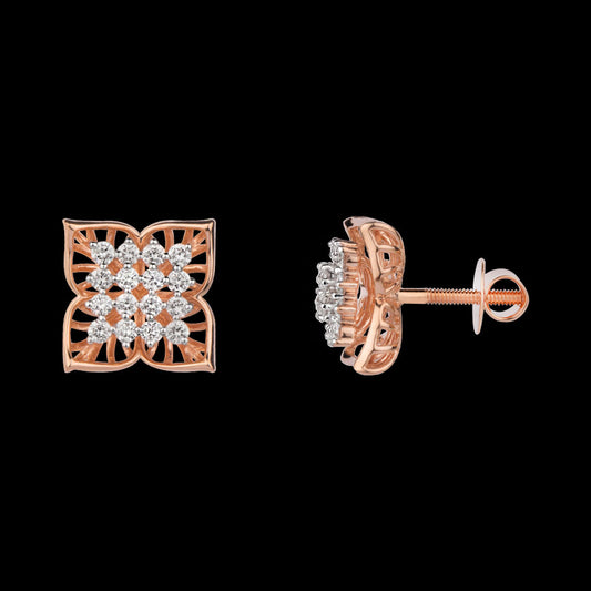 18K Rose Gold Diamond Earrings - 0.572ct VS-SI-FG