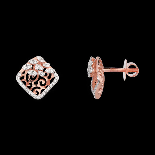 18K Rose Gold Diamond Earrings - 0.537ct VVS-VS-GH