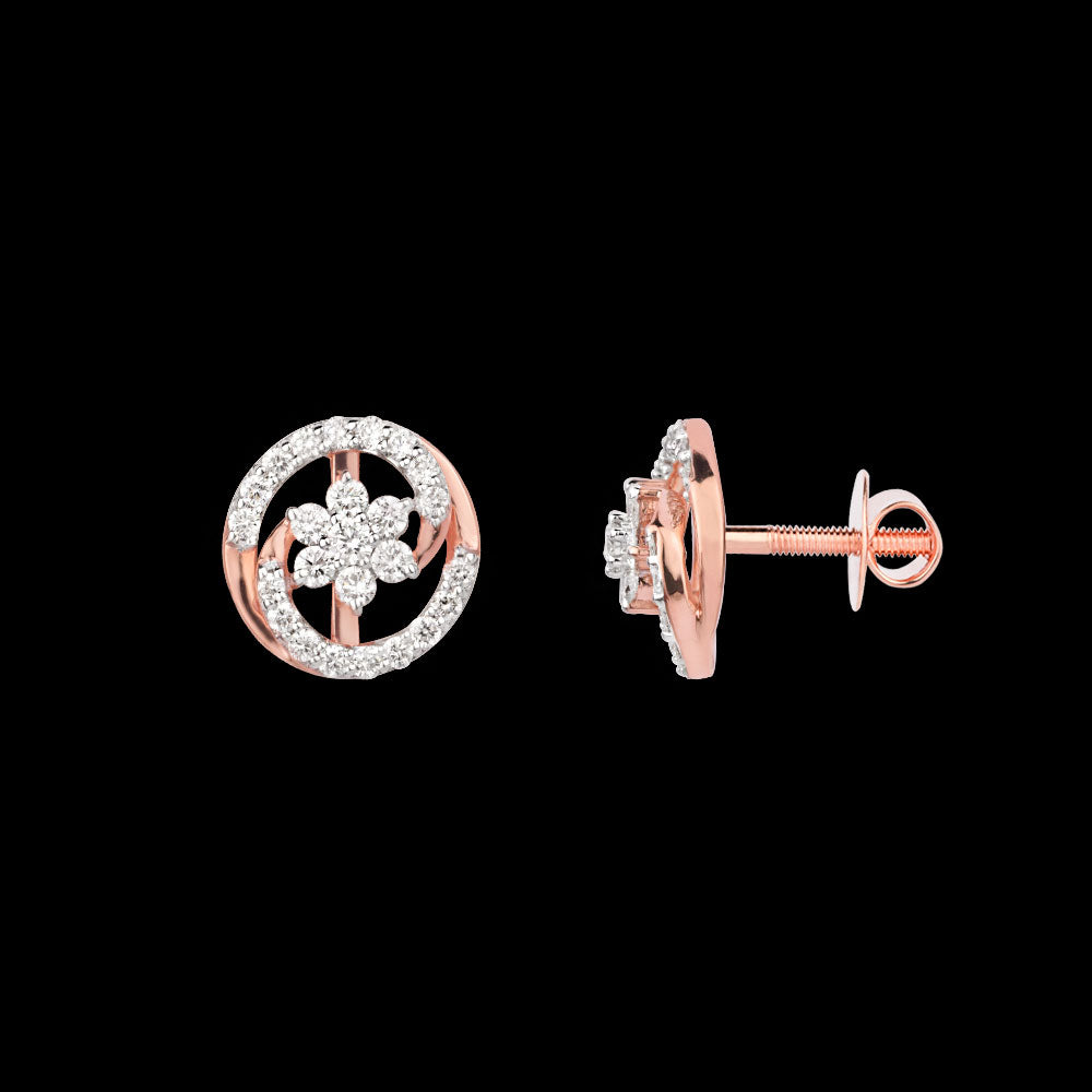 18K Rose Gold Diamond Earrings - 0.769ct VVS-VS-HI