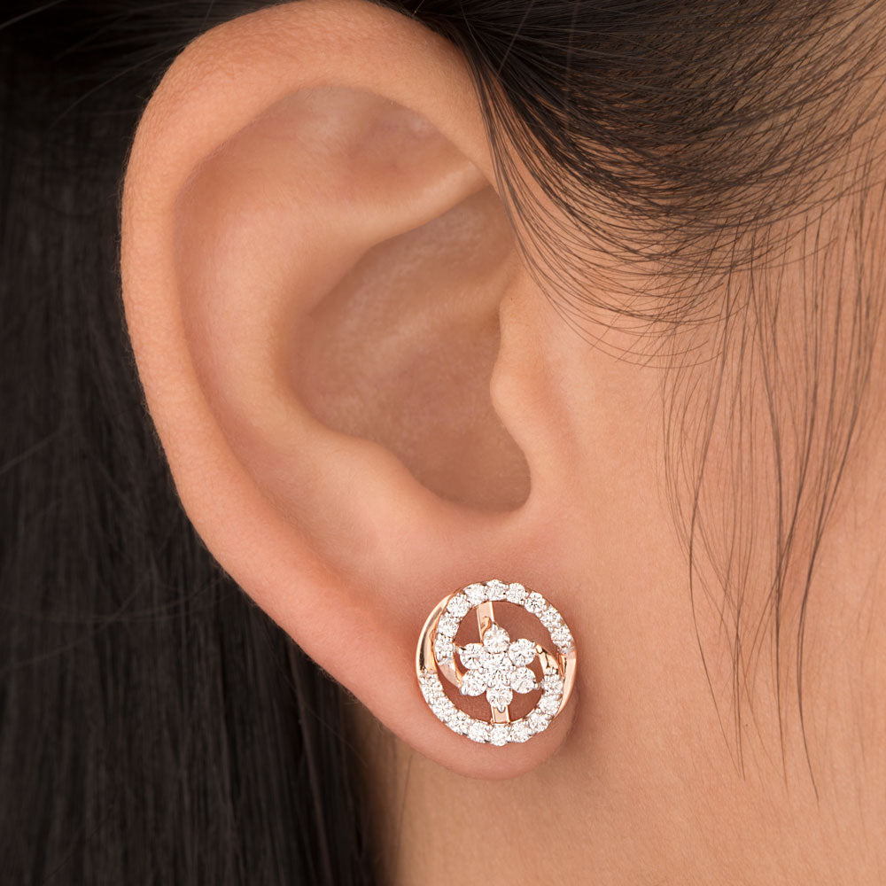 18K Rose Gold Diamond Earrings - 0.769ct VVS-VS-HI