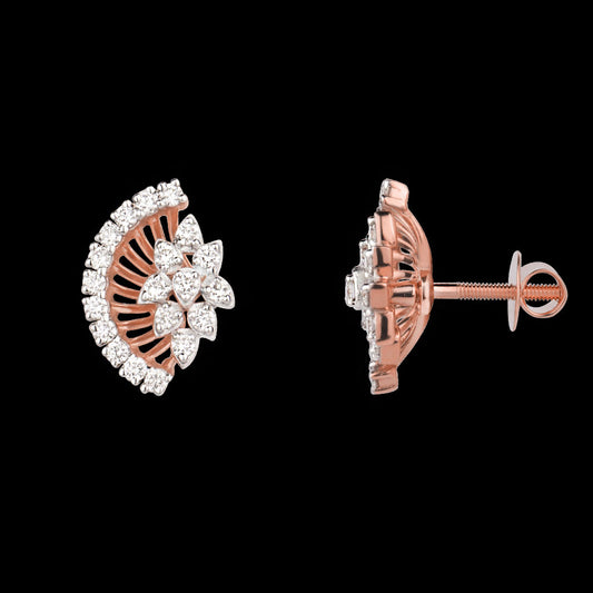 18K Rose Gold Diamond Earrings - 0.463ct VVS-VS-EF