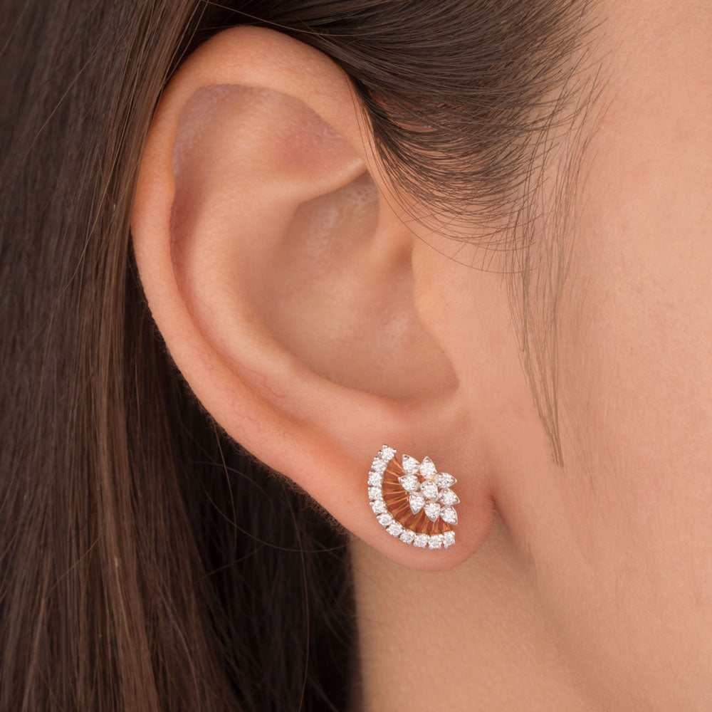 18K Rose Gold Diamond Earrings - 0.463ct VVS-VS-EF