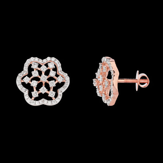 18K Rose Gold Diamond Earrings - 0.695ct VVS-VS-EF