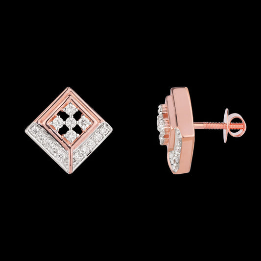14K Rose Gold Diamond Earrings - 0.24ct VS-SI-GH