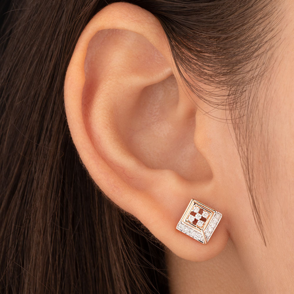 14K Rose Gold Diamond Earrings - 0.24ct VS-SI-GH