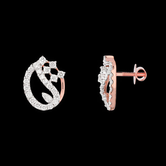 18K Rose Gold Diamond Earrings - 0.472ct VS-EF
