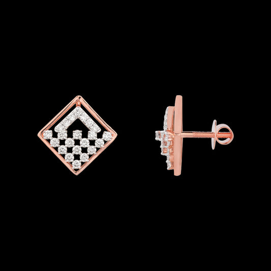 18K Rose Gold Diamond Earrings - 0.684ct VS-EF