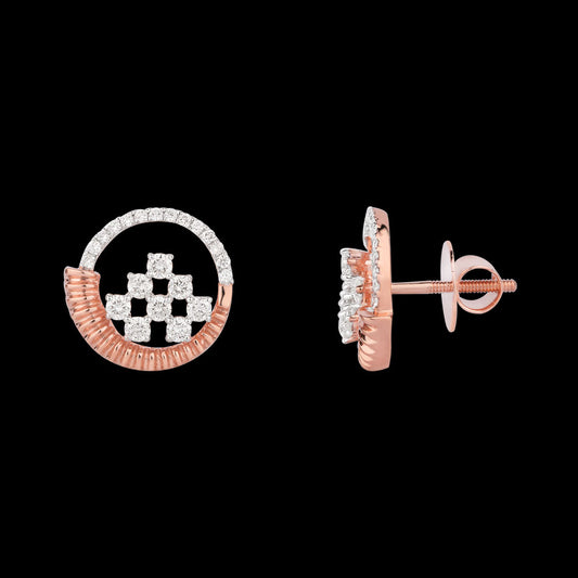 18K Rose Gold Diamond Earrings - 0.696ct VS-SI-GH