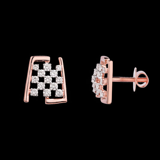 14K Rose Gold Diamond Earrings - 0.947ct VS-GH