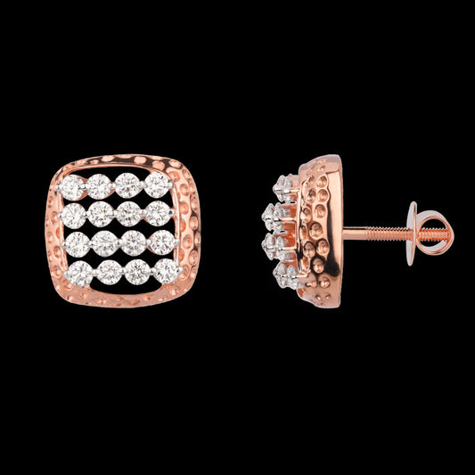 18K Rose Gold Diamond Earrings - 0.441ct VVS-VS-EF