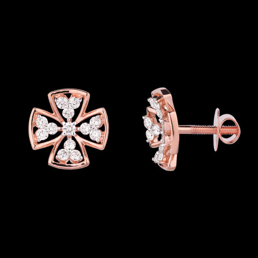 18K Rose Gold Diamond Earrings - 0.563ct VS-GH