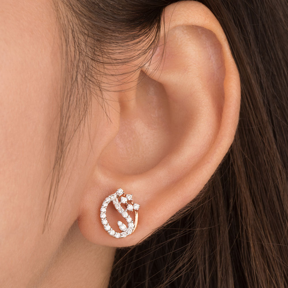18K Rose Gold Diamond Earrings - 0.472ct VS-EF