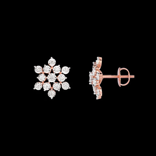 18K Rose Gold Diamond Earrings - 0.533ct VVS-VS-HI