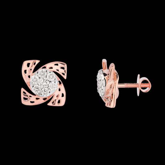 18K Rose Gold Diamond Earrings - 0.379ct VVS-VS-GH