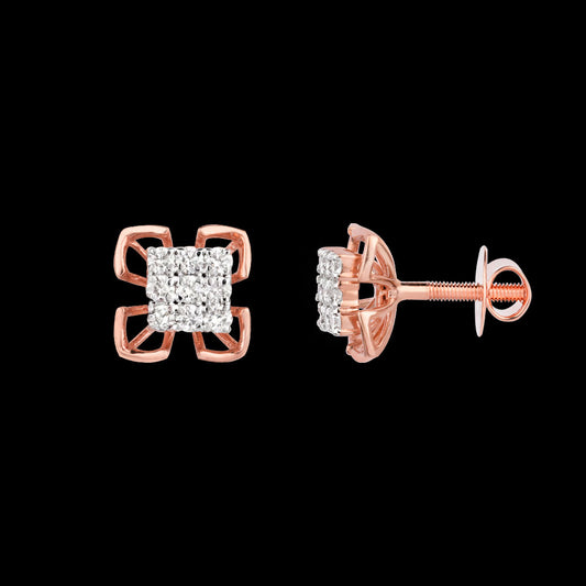 18K Rose Gold Diamond Earrings - 0.471ct VVS-VS-HI
