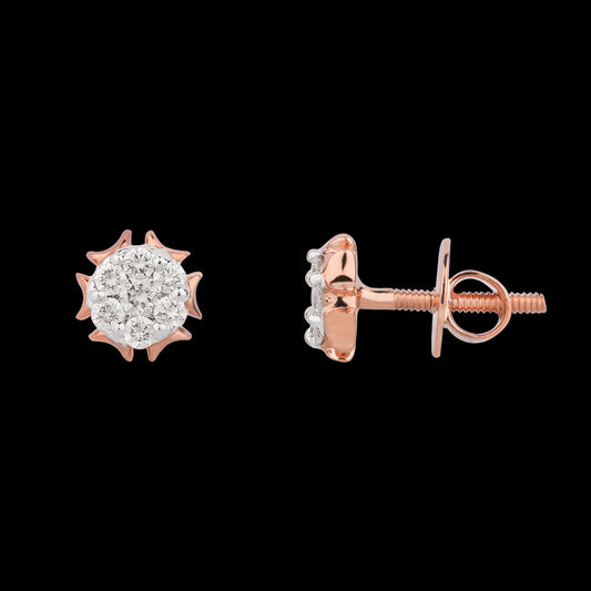 18K Rose Gold Diamond Earrings - 0.256ct VVS-VS-IJ