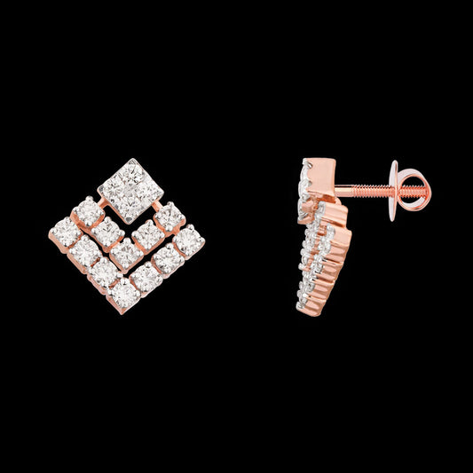 18K Rose Gold Diamond Earrings - 0.68ct VVS-VS-IJ