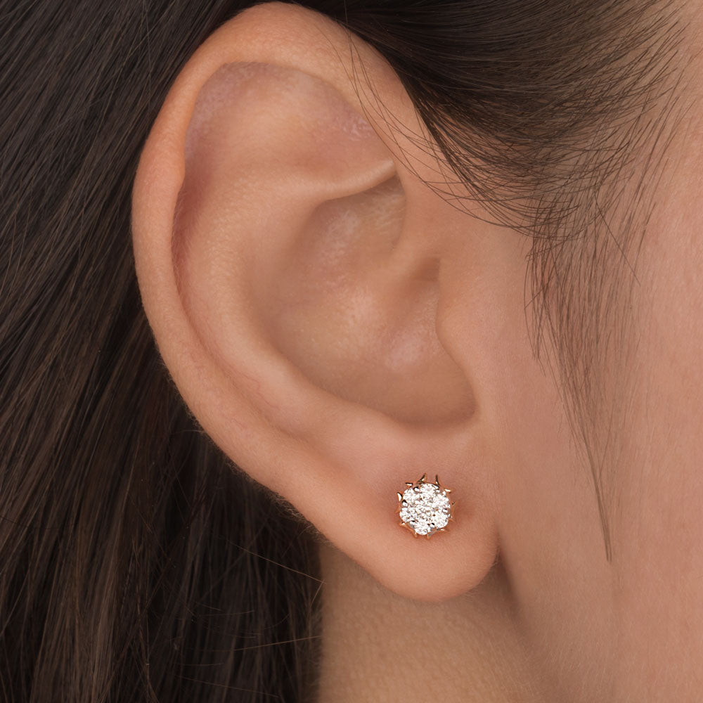 18K Rose Gold Diamond Earrings - 0.256ct VVS-VS-IJ
