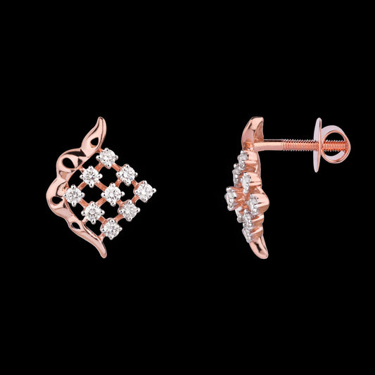 18K Rose Gold Diamond Earrings - 0.5ct VS-GH