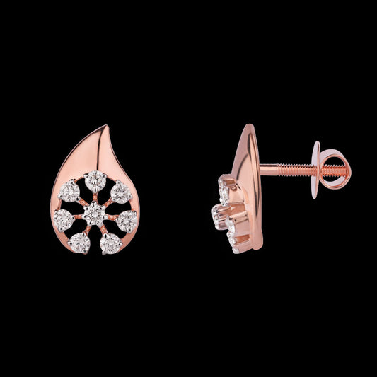 18K Rose Gold Diamond Earrings - 0.435ct VVS-VS-GH
