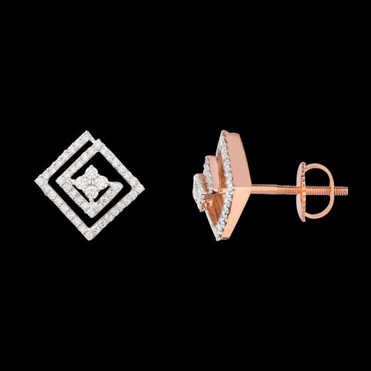 18K Rose Gold Diamond Earrings - 0.916ct VS-GH