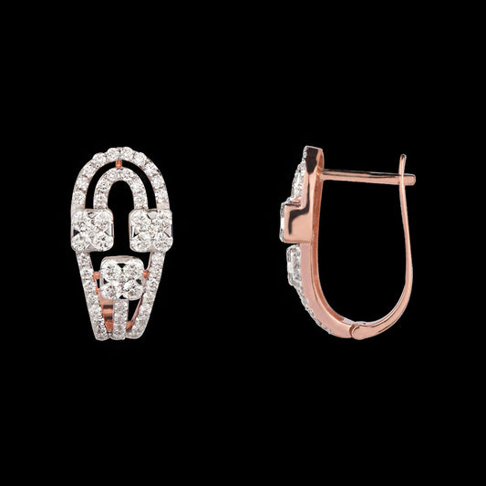18K Rose Gold Diamond Earrings - 1.085ct VVS-VS-GH