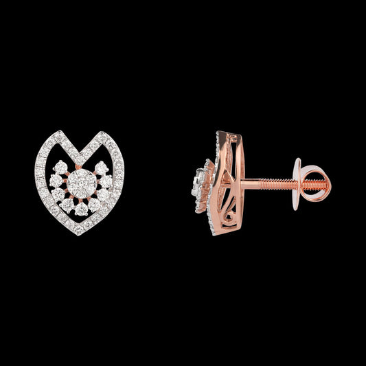 18K Rose Gold Diamond Earrings - 0.851ct VS-SI-FG